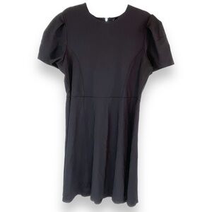 Rebel Sugar Dress Black Knee Length Shortsleeve Skater Pinup Size XL NWT